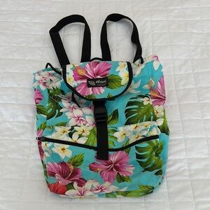 Floral Backpack - Blue and Pink
